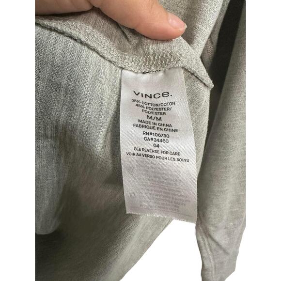 Vince Gray Pullover Hoodie Sweatshirt Raglan Long Sleeves Size Medium - Picture 4 of 5